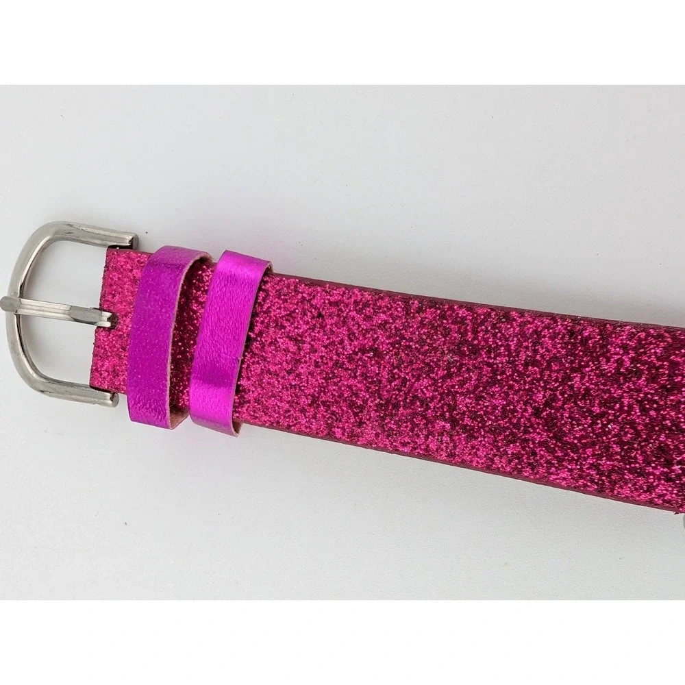 Avon‎ Glitter Watch Women 34mm Silver Case Pink Glitter Band- New Battery